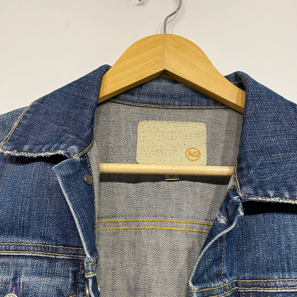 AG Adriano Goldschmied Blue Denim Western Robyn Jacket Size Small - Picture 4 of 6